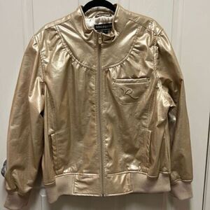 Rocawear Vintage metallic gold faux leather jacket